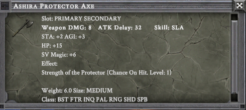 ASHIRA PROTECTOR AXE item card